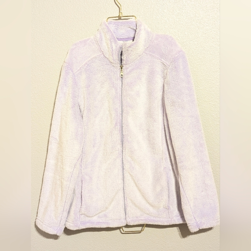 NWOT Tags Croft & Barrow Petite Medium PM Lavender Plush Teddy Fleece Jacket
